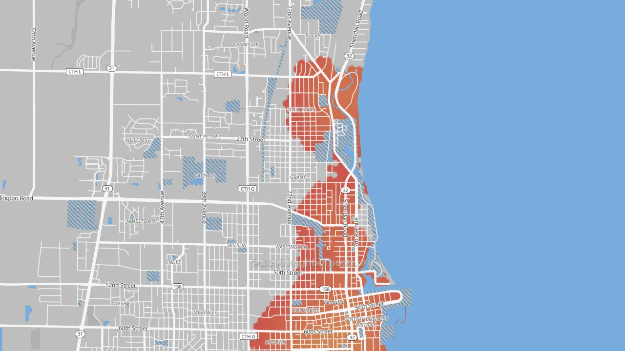 Transit Grade map of 53140, WI