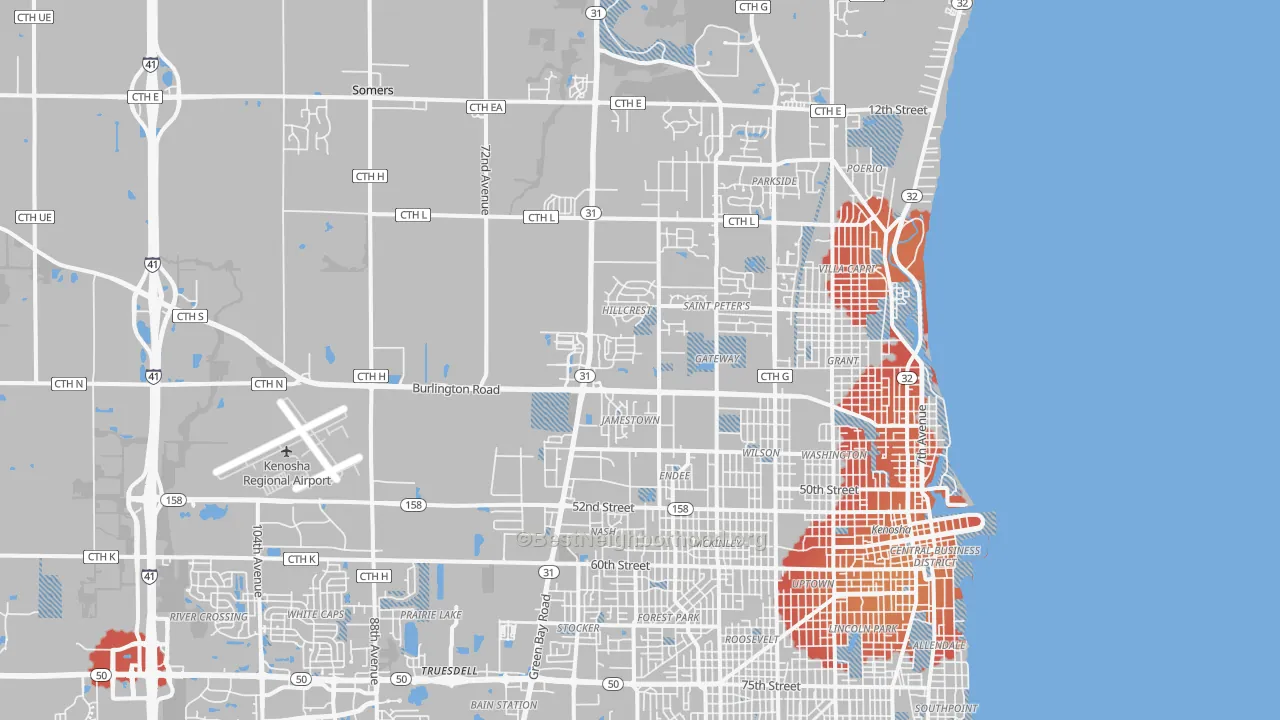 Transit Grade map of 53144, WI