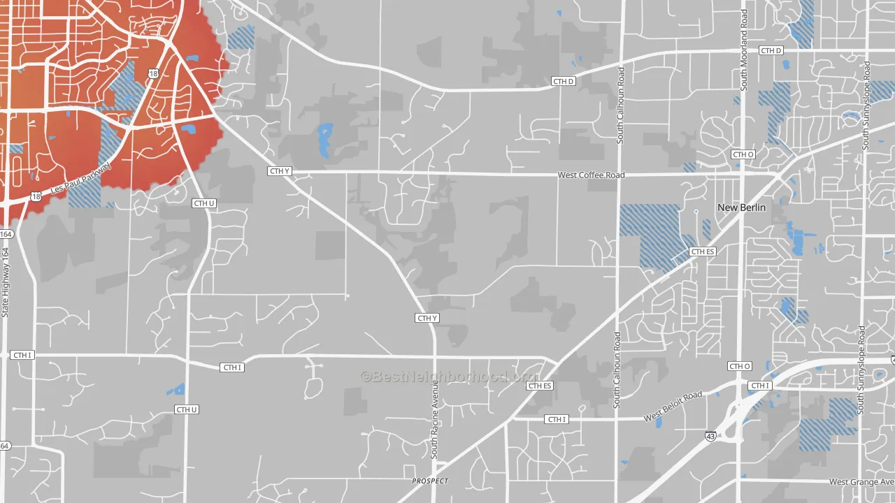 Transit Grade map of 53146, WI