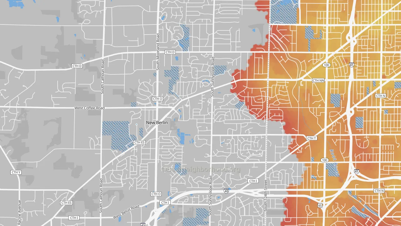 Transit Grade map of 53151, WI