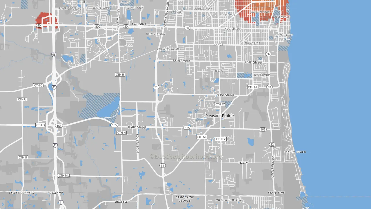Transit Grade map of 53158, WI