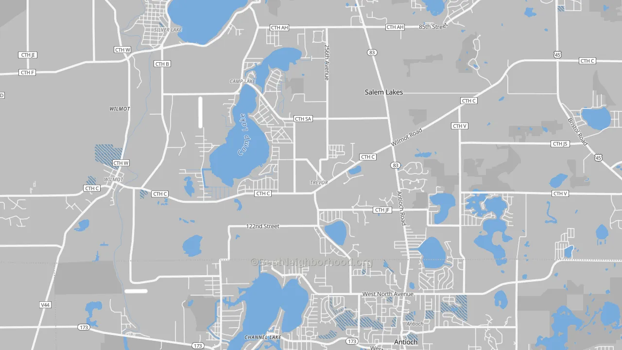 Transit Grade map of 53179, WI