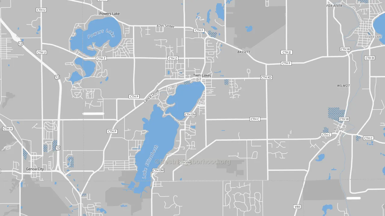 Transit Grade map of 53181, WI