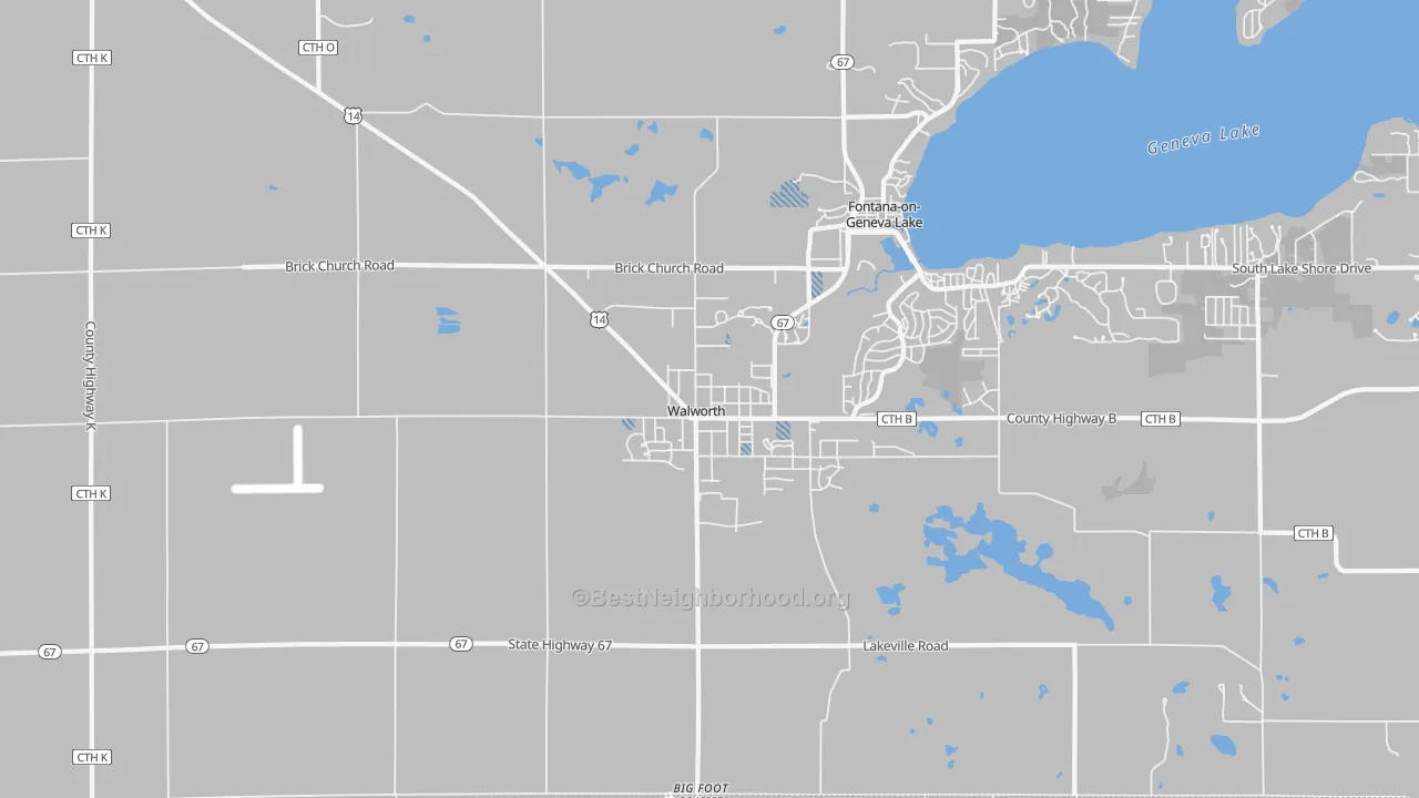 Transit Grade map of 53184, WI