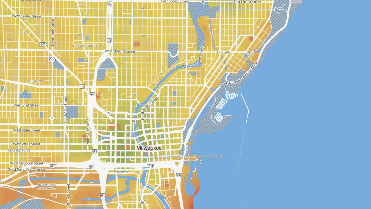 Transit Grade map of 53202, WI