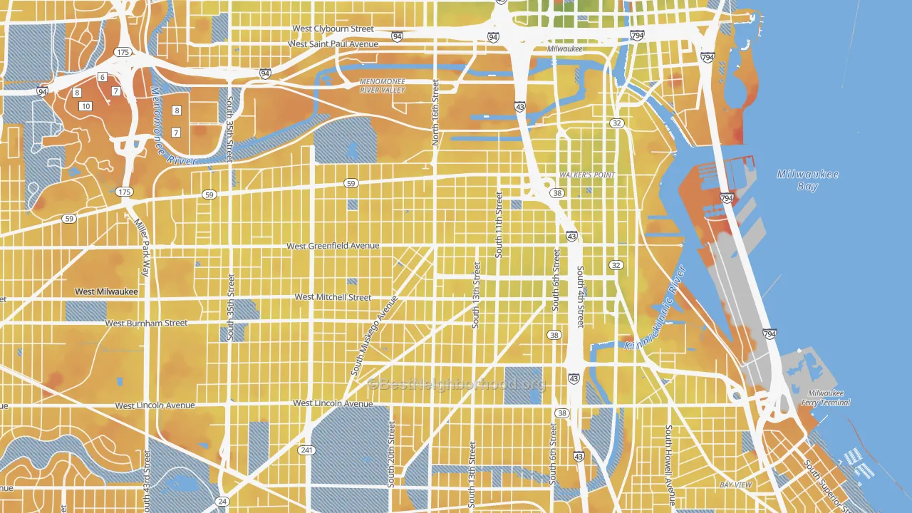 Transit Grade map of 53204, WI