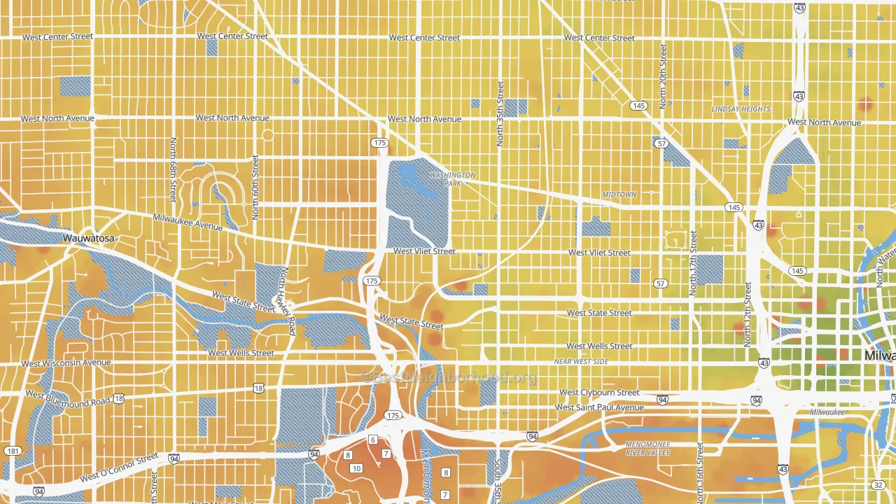 Transit Grade map of 53208, WI