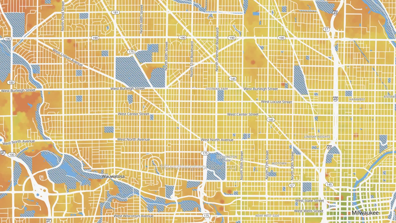 Transit Grade map of 53210, WI
