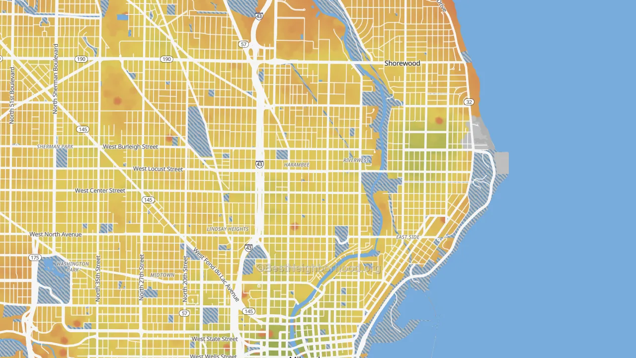 Transit Grade map of 53212, WI