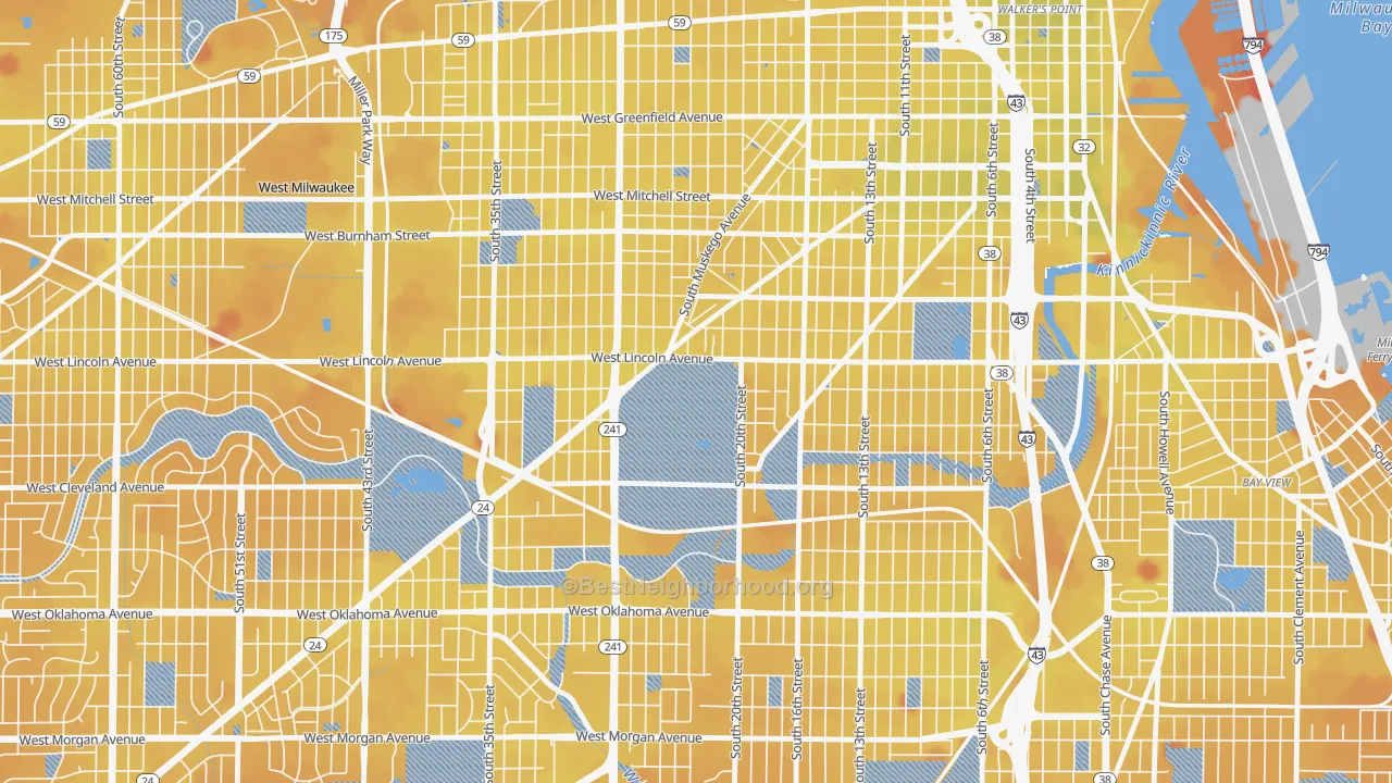 Transit Grade map of 53215, WI