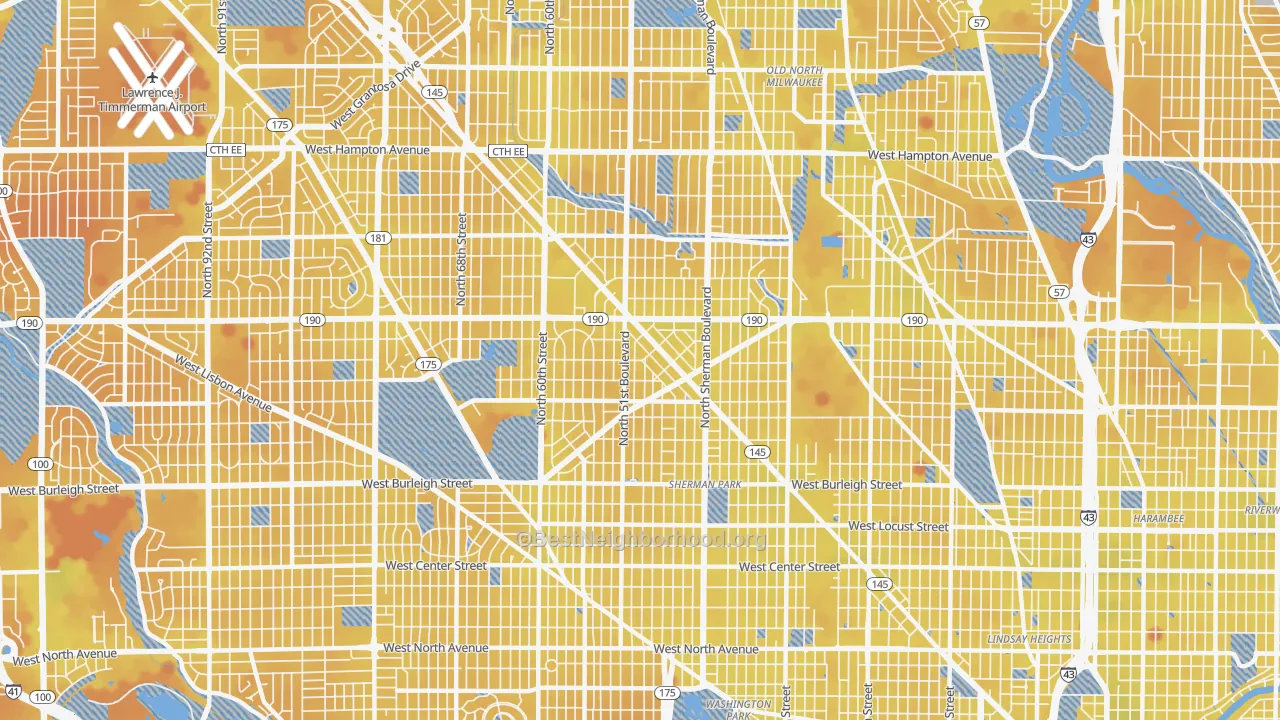 Transit Grade map of 53216, WI