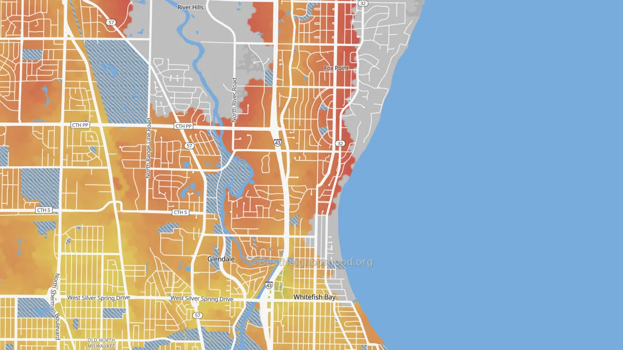Transit Grade map of 53217, WI