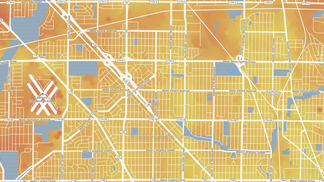Transit Grade map of 53218, WI