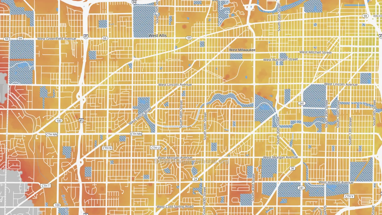 Transit Grade map of 53219, WI
