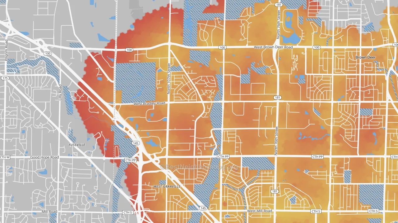 Transit Grade map of 53224, WI