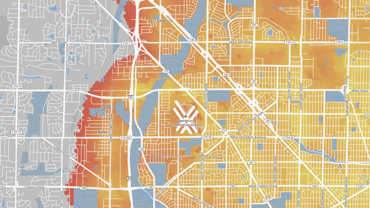 Transit Grade map of 53225, WI