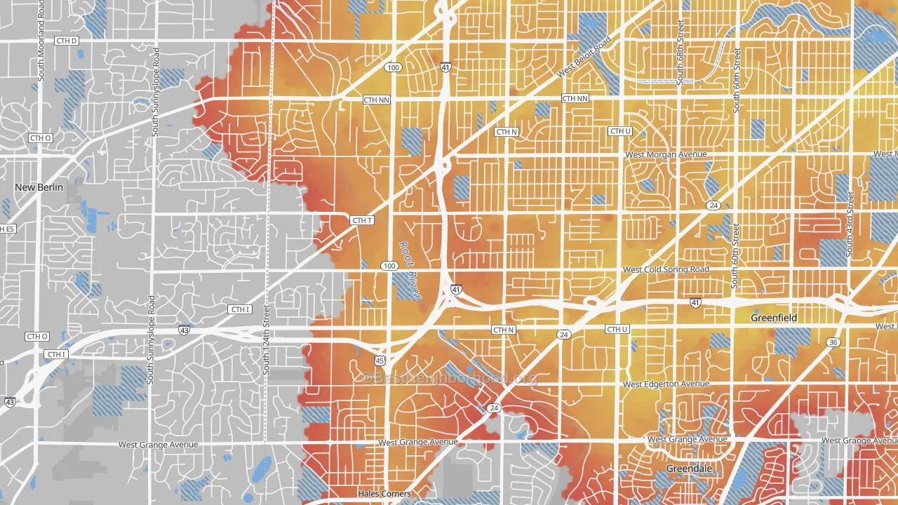 Transit Grade map of 53228, WI