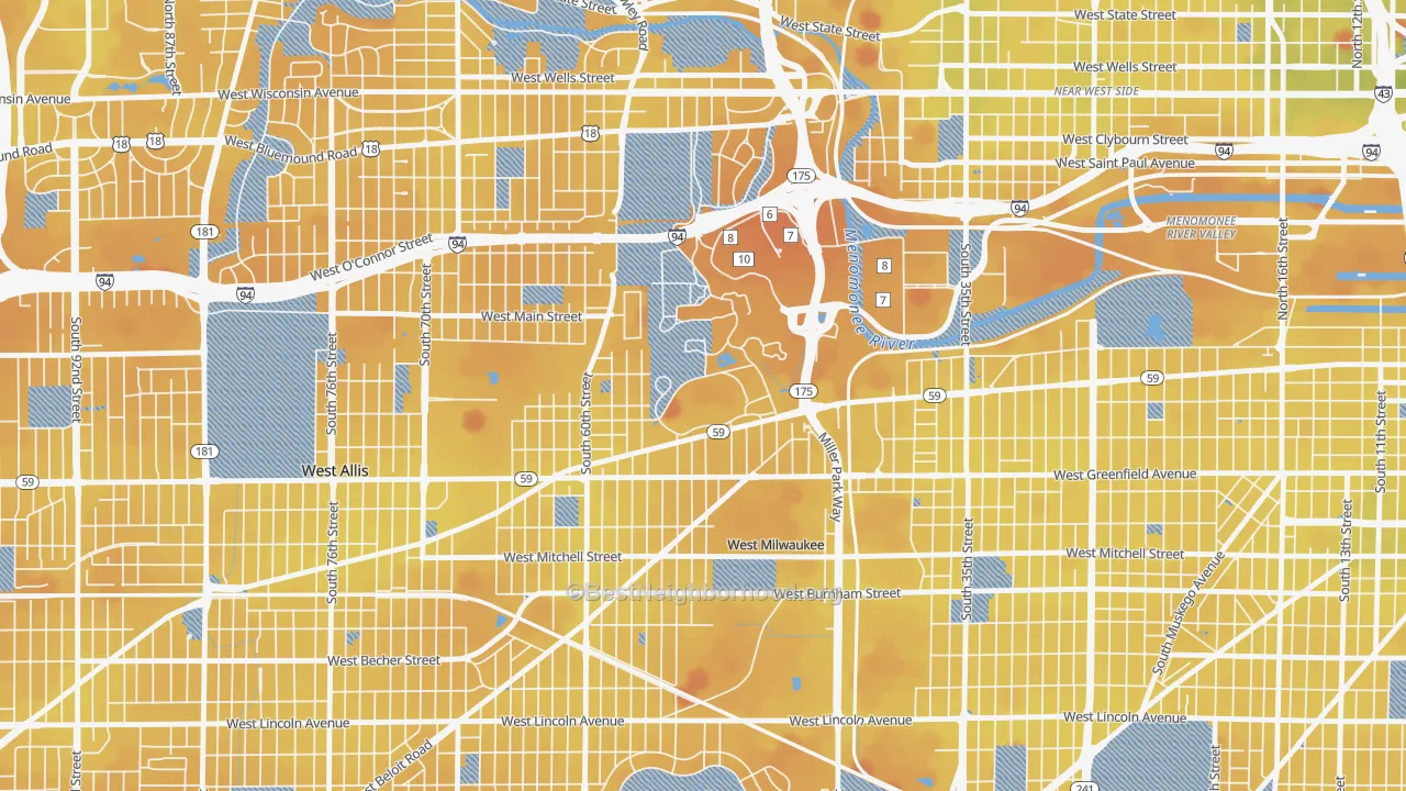 Transit Grade map of 53295, WI