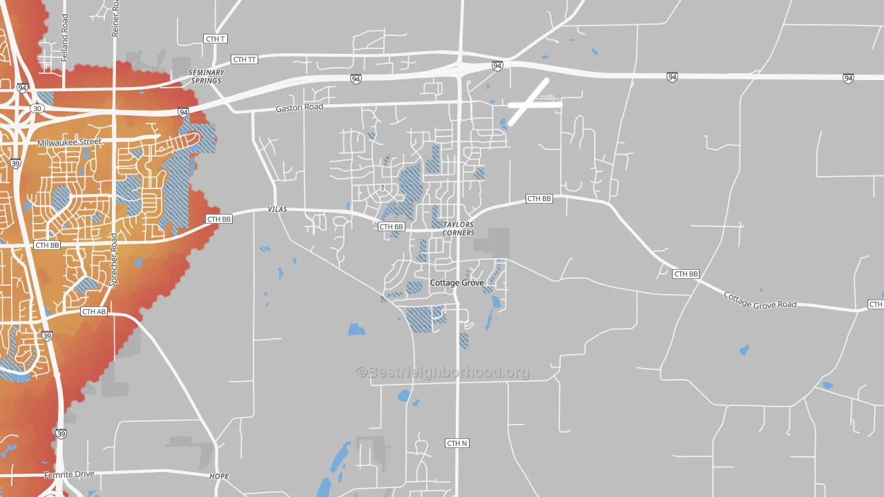 Transit Grade map of 53527, WI