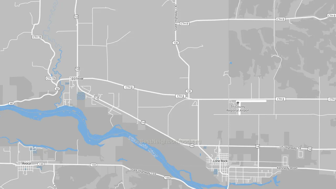 Transit Grade map of 53556, WI