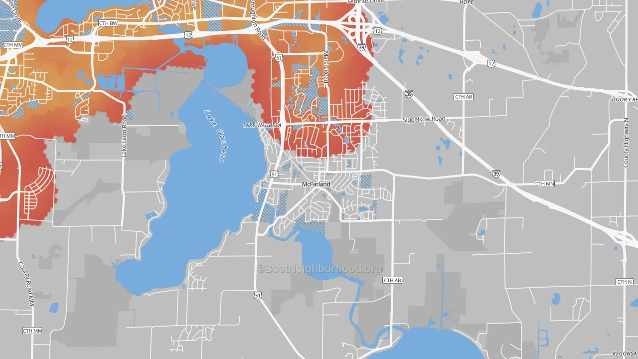 Transit Grade map of 53558, WI
