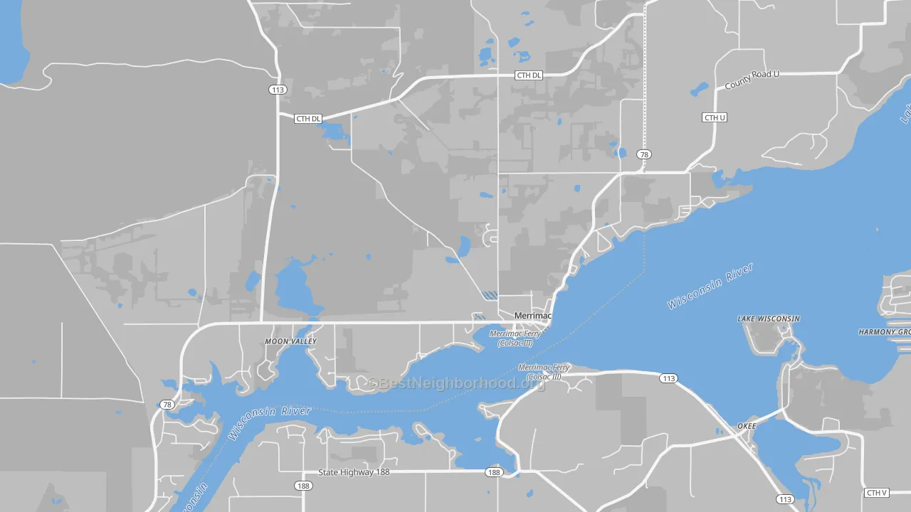 Transit Grade map of 53561, WI