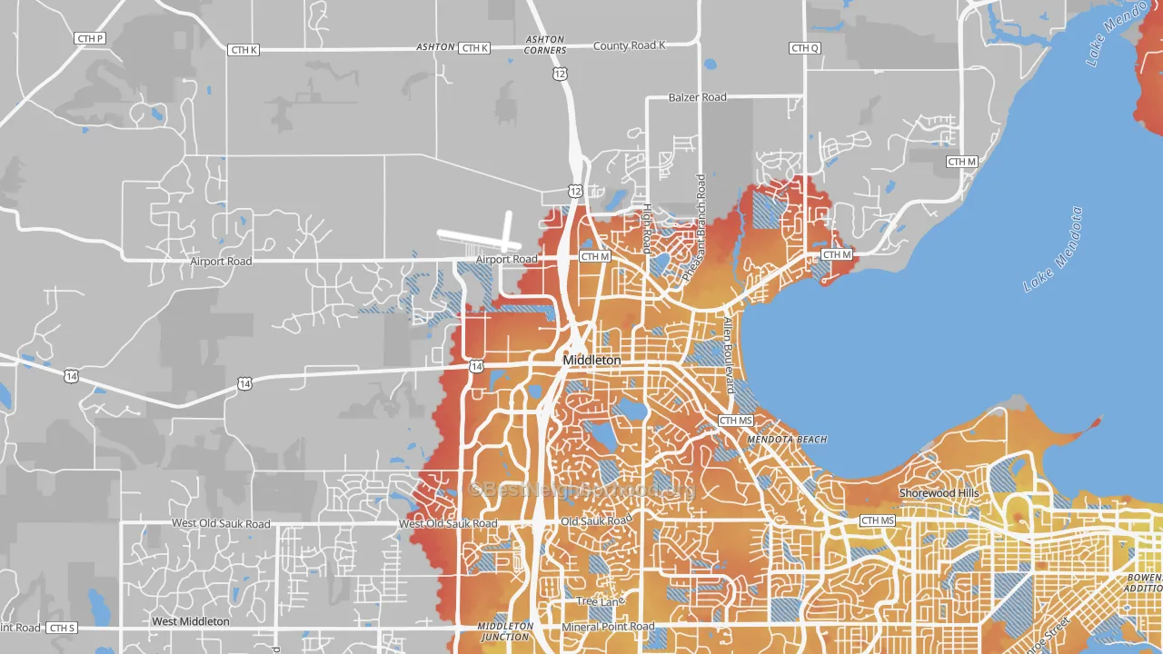 Transit Grade map of 53562, WI