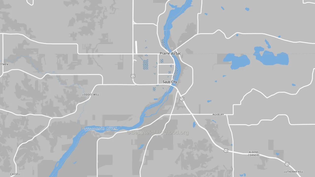 Transit Grade map of 53583, WI