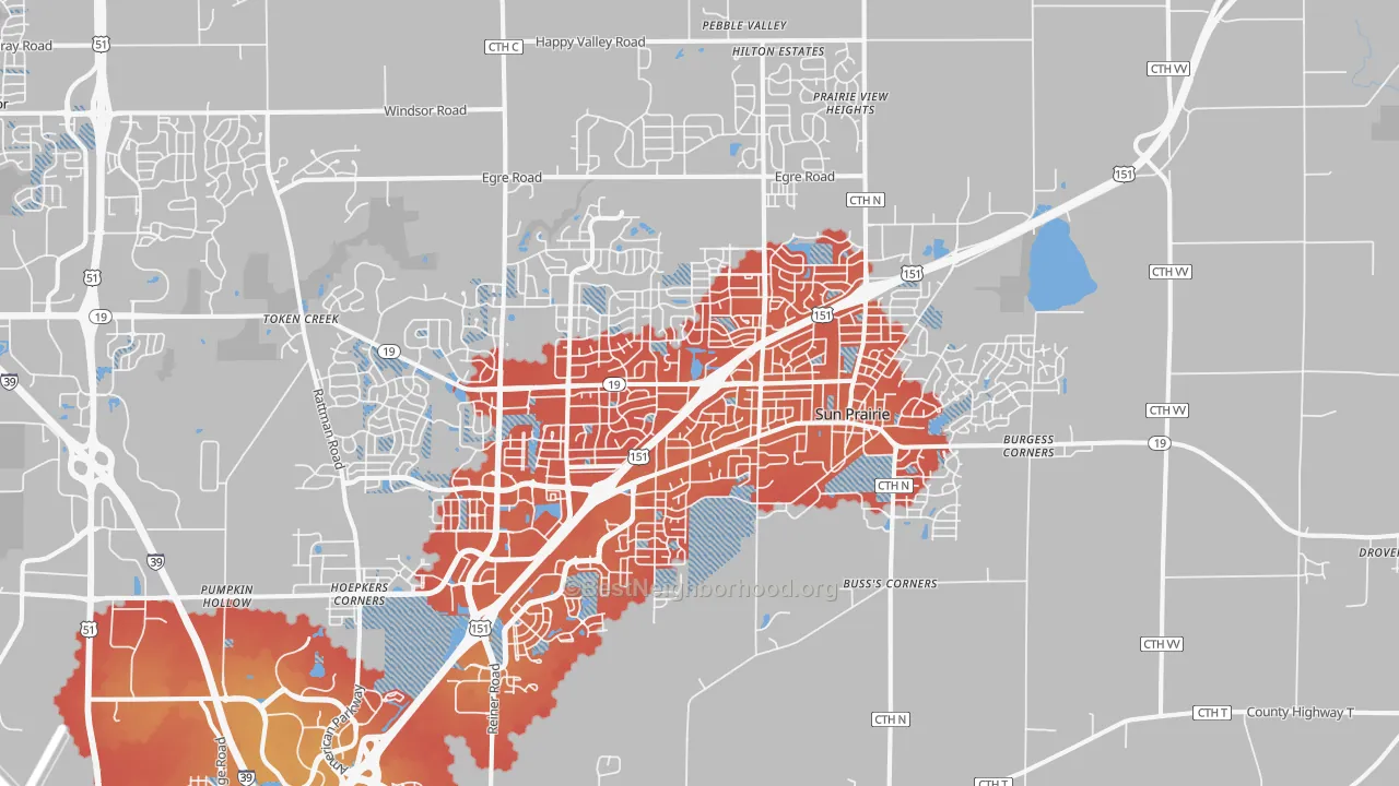 Transit Grade map of 53590, WI