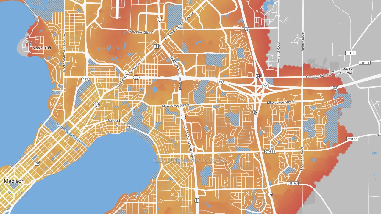 Transit Grade map of 53714, WI