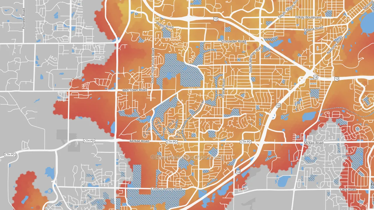 Transit Grade map of 53719, WI