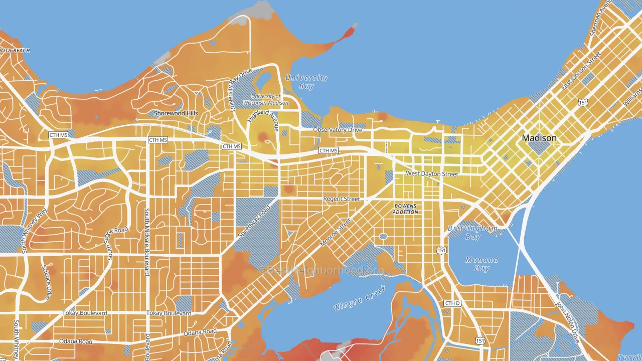 Transit Grade map of 53726, WI