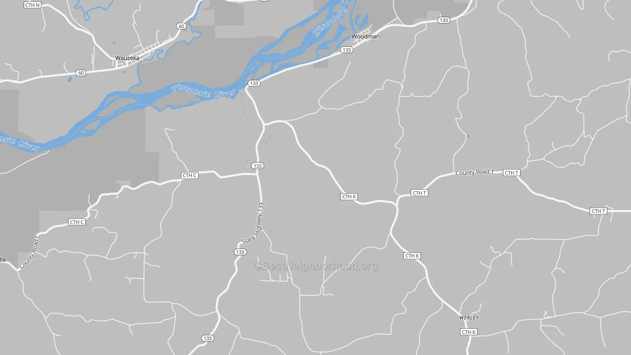 Transit Grade map of 53827, WI