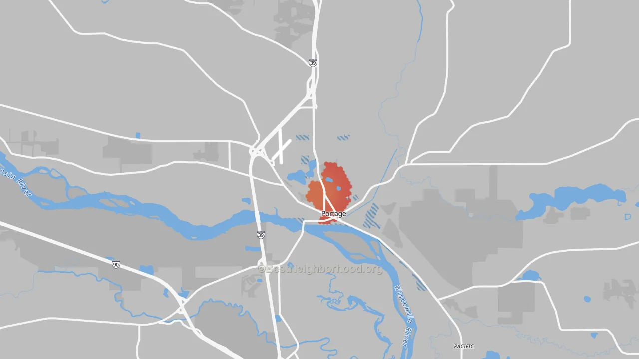 Transit Grade map of 53901, WI