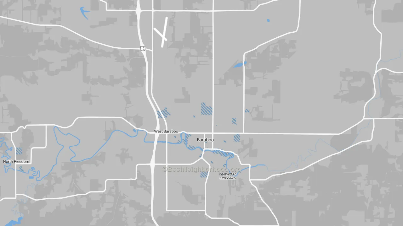 Transit Grade map of 53913, WI