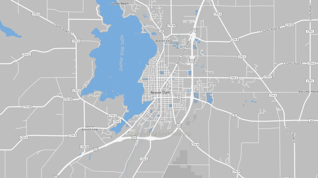 Transit Grade map of 53916, WI
