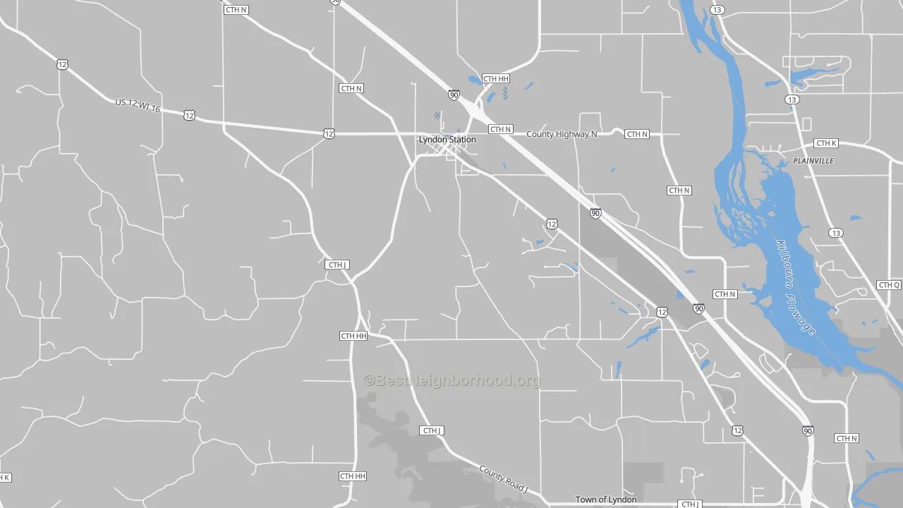 Transit Grade map of 53944, WI