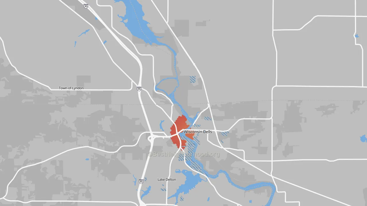 Transit Grade map of 53965, WI