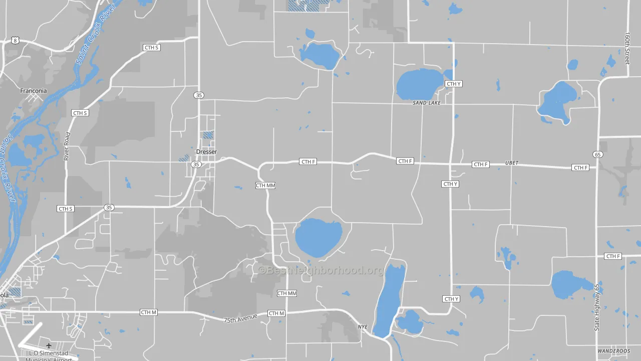 Transit Grade map of 54009, WI
