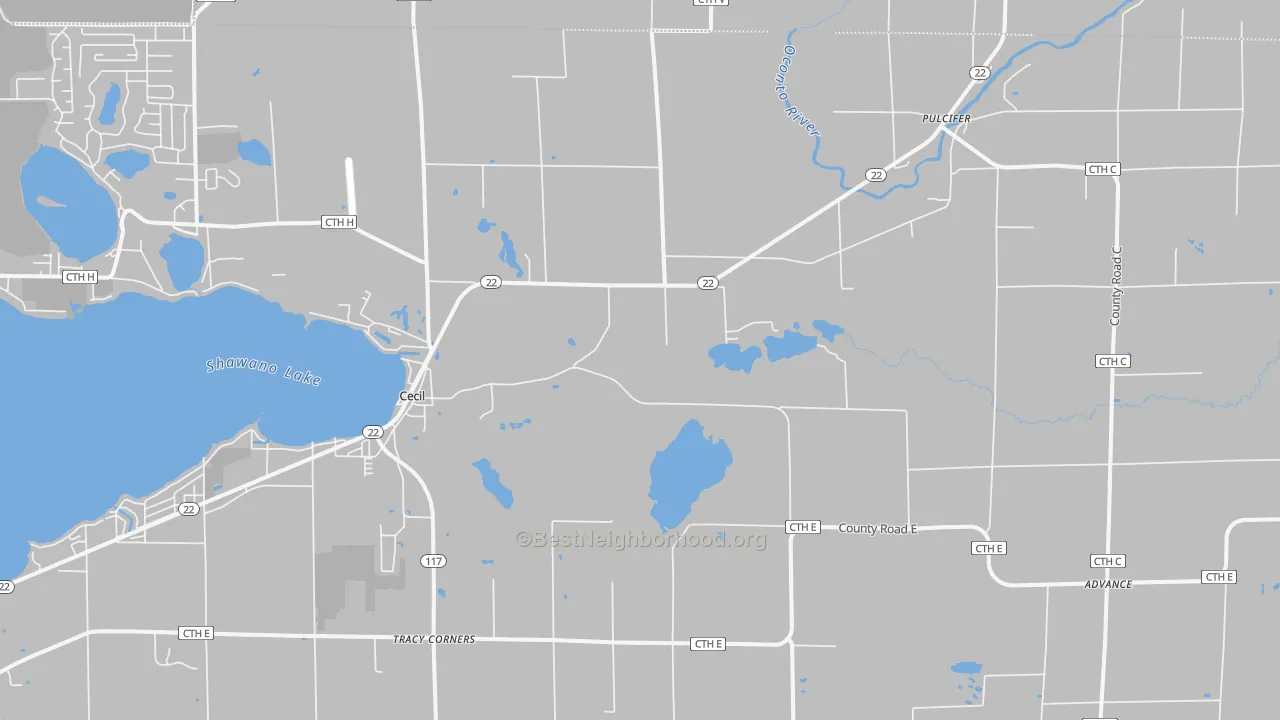 Transit Grade map of 54111, WI
