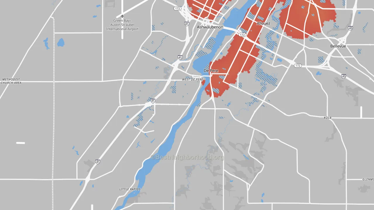 Transit Grade map of 54115, WI