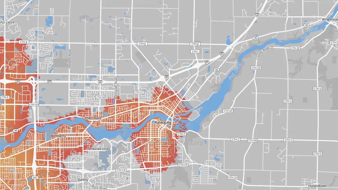 Transit Grade map of 54130, WI