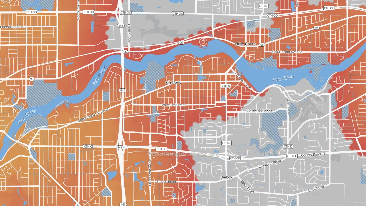 Transit Grade map of 54136, WI
