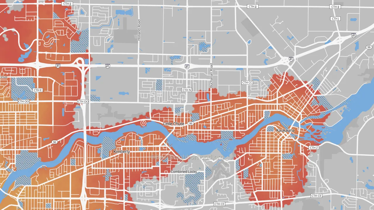 Transit Grade map of 54140, WI