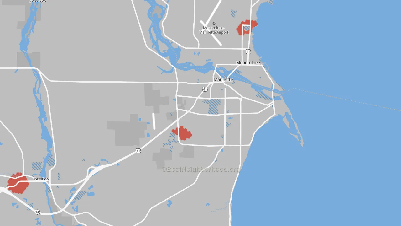Transit Grade map of 54143, WI