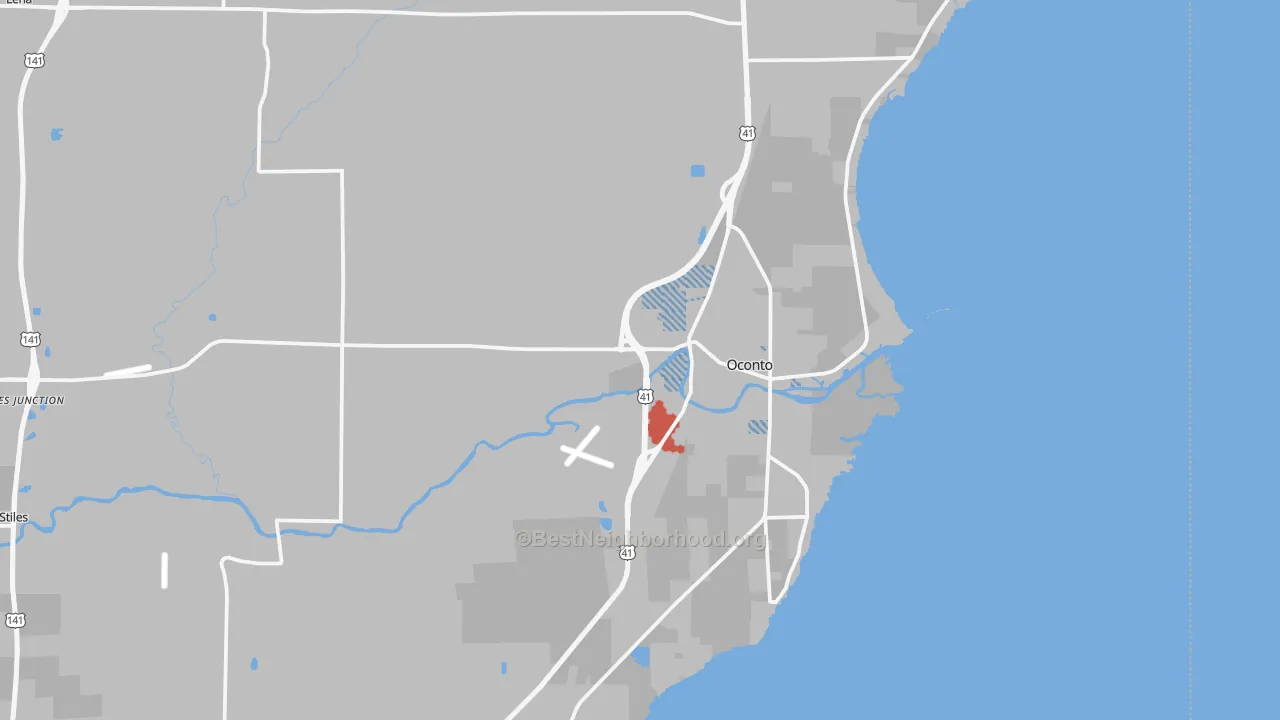 Transit Grade map of 54153, WI