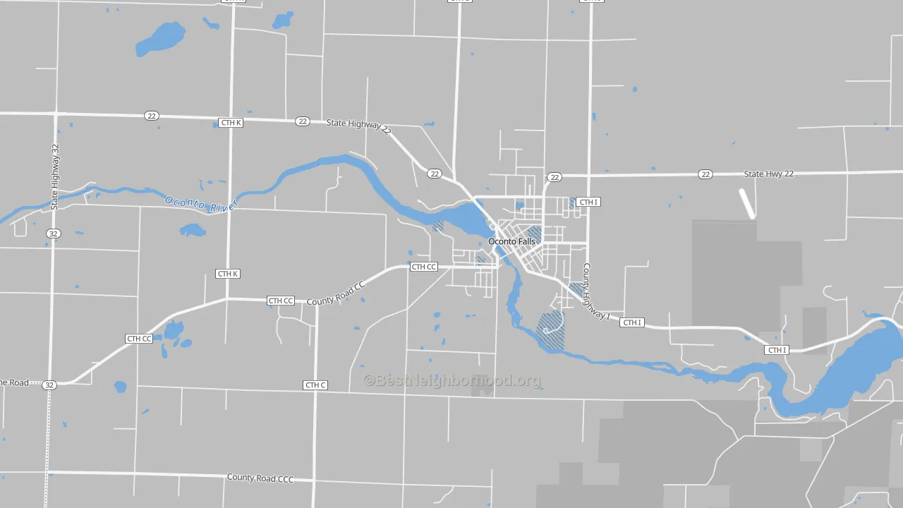 Transit Grade map of 54154, WI