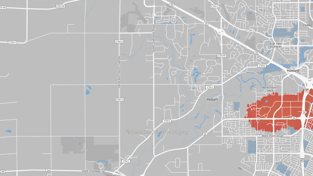 Transit Grade map of 54155, WI