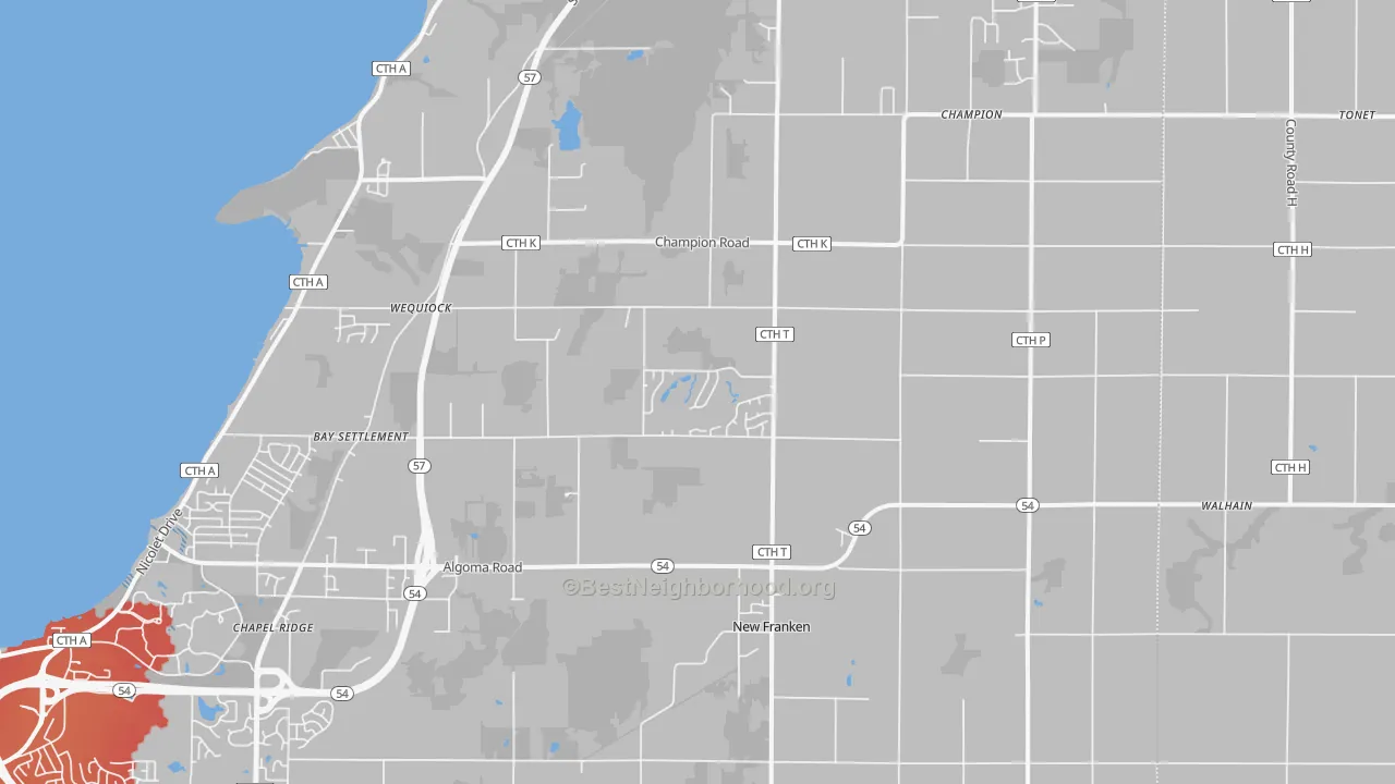 Transit Grade map of 54229, WI