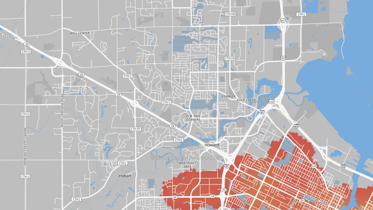 Transit Grade map of 54313, WI